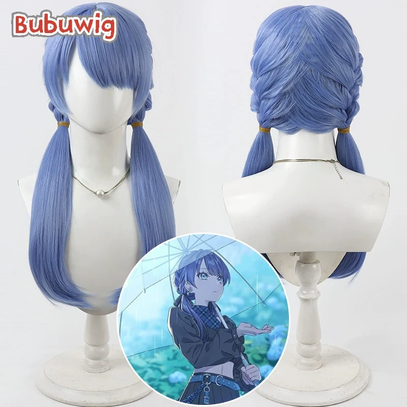 

Bubuwig Синтетические волосы Murano Sayaka Косплей Парики Аниме Hasu No Sora Jogakuin School Idol Club 60 см Длинный синий парик Термостойкий