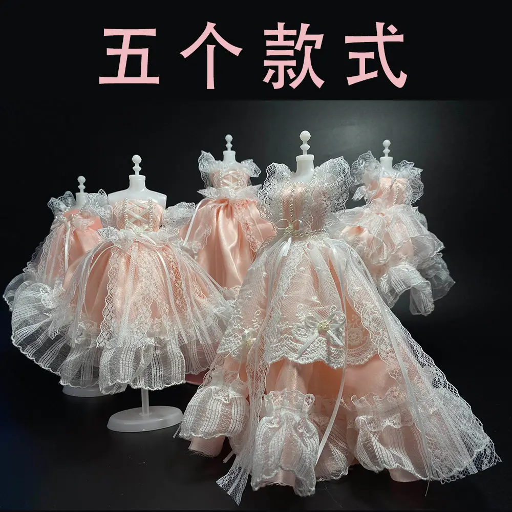 27 cm girls and children handmade DIY creative clothing design Lolita style toy set 5 pieces