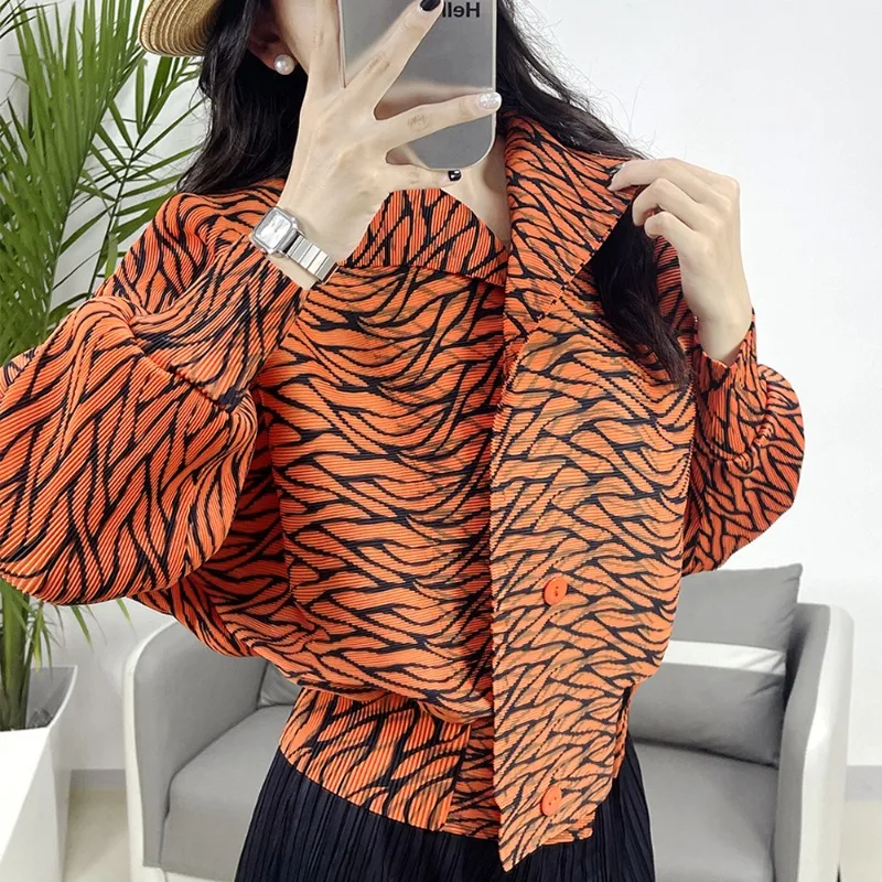 

Miyake осенняя новая женская плиссированная куртка с рукавами «летучая мышь», темпераментная тонкая модная универсальная тонкая повседневная блузка для женщин