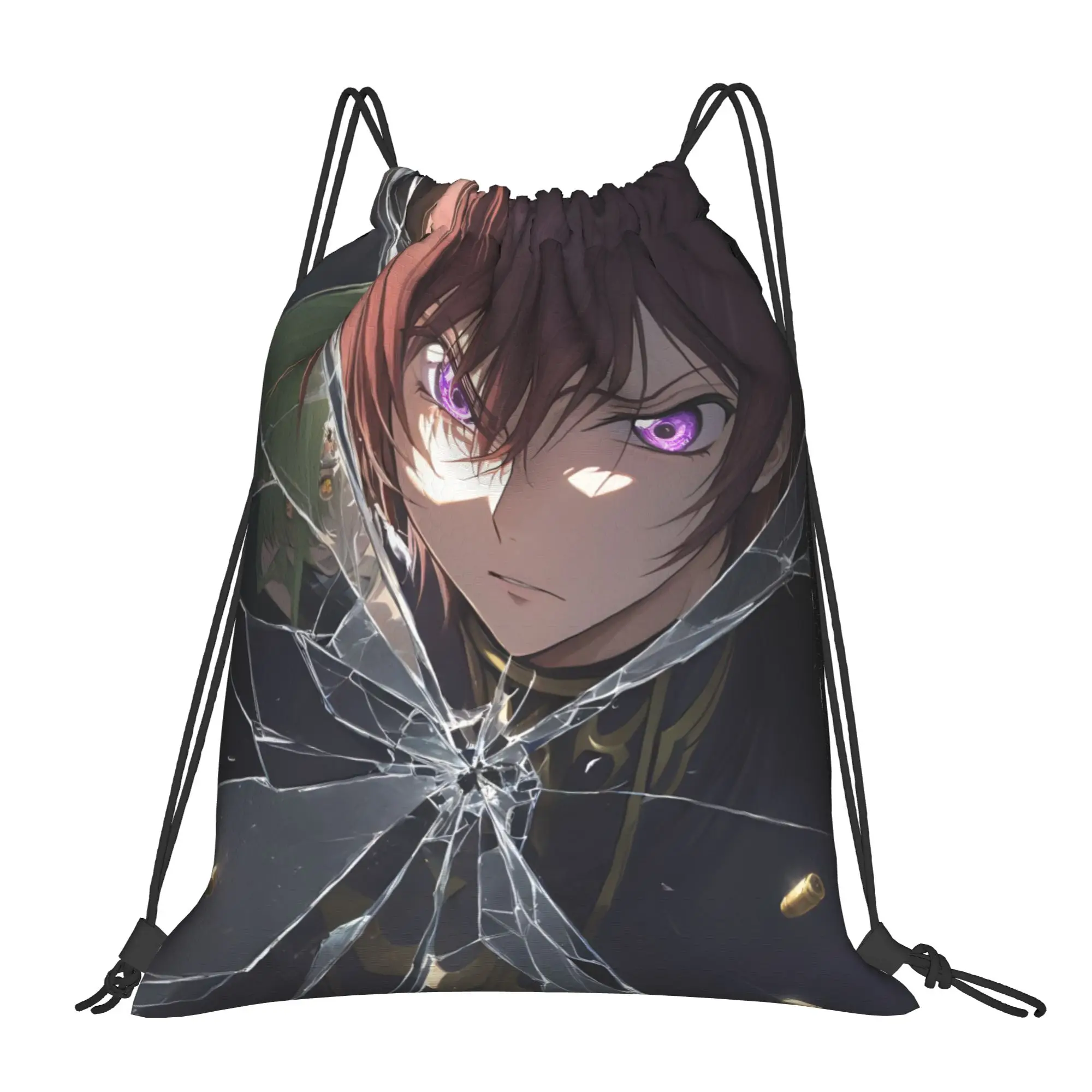 1 pc Lelouch Lamperouge Code Geass Print Drawstring Bags Men Women Storage Backpack Teenager Travel Bag