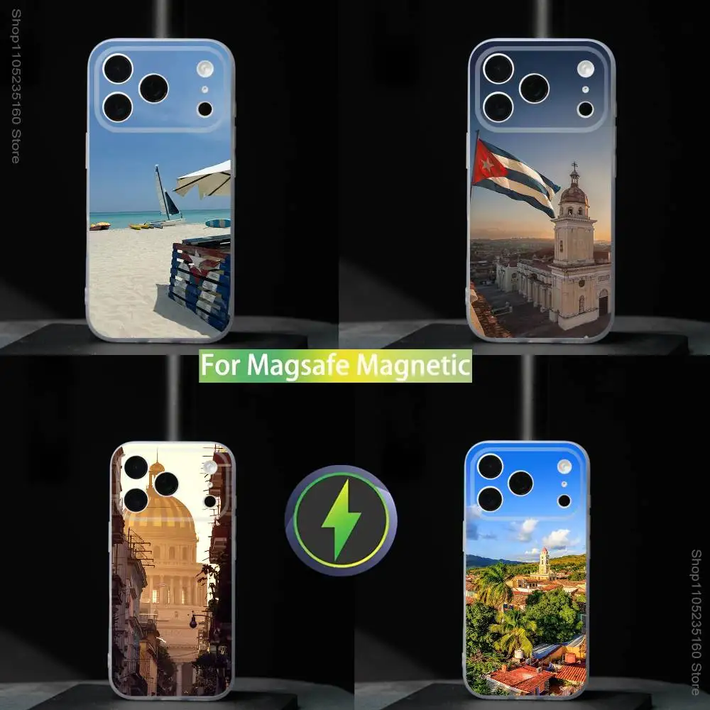 

C-Cuba National Flag Phone Case For iPhone 17,16,15,14,13,12,11,Pro,Max,Plus,Mini,SE4,E Magnetic For Magsafe Wireless