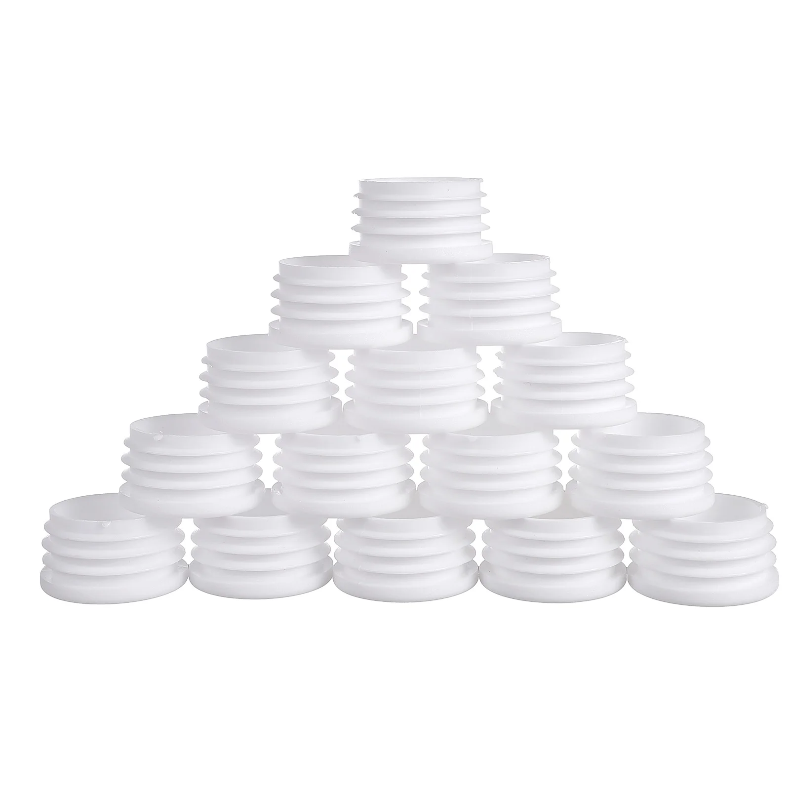 

50 Pcs Furniture White Pipe Plug Tubing Cap Plastic Chair Glide Insert