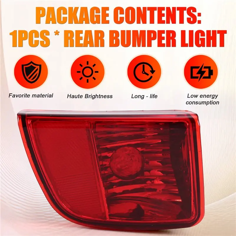 

For Toyota Land Cruiser 2008-2015 Rear Bumper Fog Lights Stop Light Reflector Car Accessories