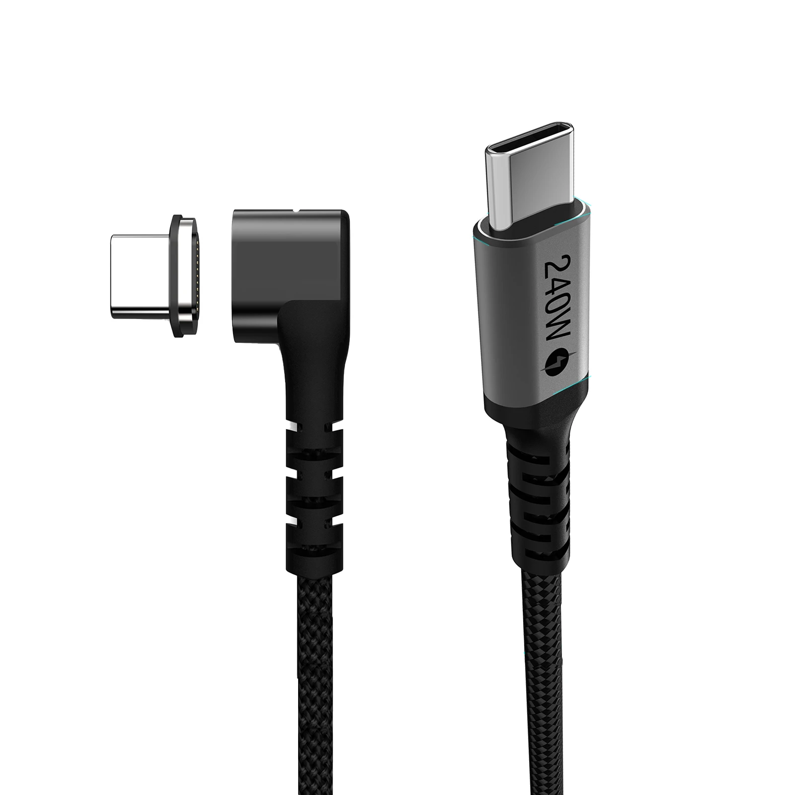 

Type-C Angled Magnetic Plug 240W PD3.1 for Laptop/Thinkpad/Macbook, iPad, iPhone17/16/15, Galaxy S25/24/S23, Fast Charging Cable