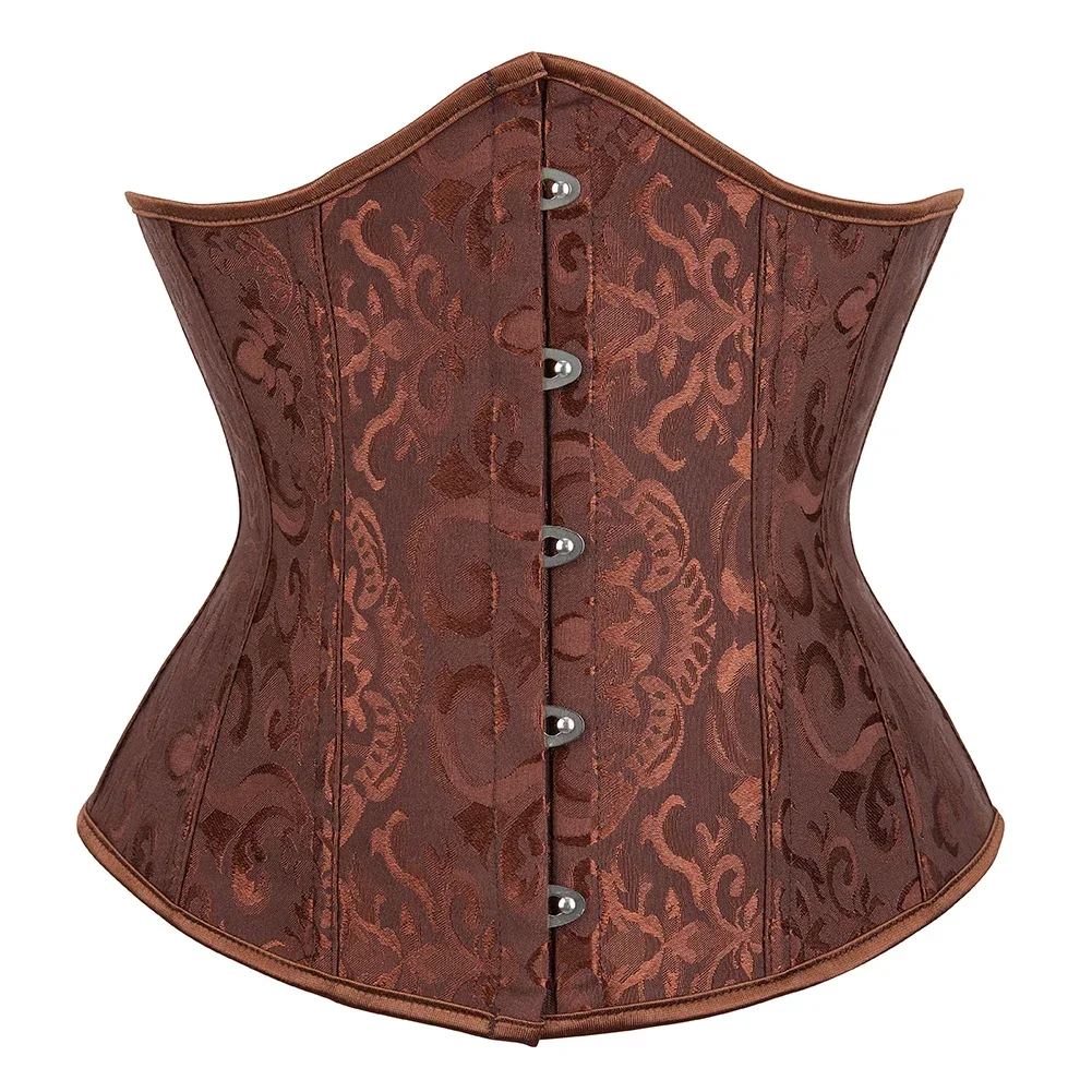 Vintage Underbust Corset Top Women Gothic Jacquard Plastic Bones Basques Body Shaper Sliming Waist Trainer Bustier