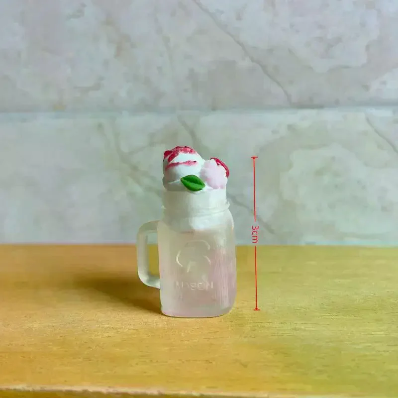 Para boneca acessórios sobremesa loja decoração crianças presente 1 pçs casa de bonecas em miniatura sorvete simulação bebida gelo modelo brinquedo