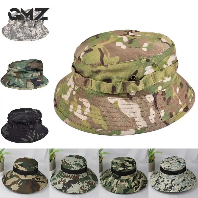 Summer Sunproof Breathable Hat Tactical Camouflage Bucket Hats Men Women Camping, Fishing, Hiking, Military Exercise Cap