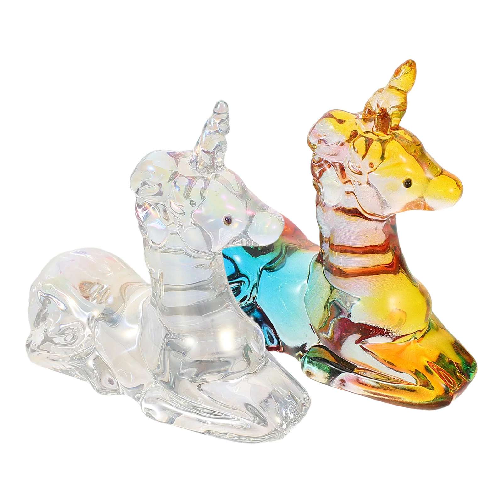 

2Pcs Decor Unique Design Small Crystal Figurines for Desktop Decoration Sophisticated Interior Aesthetics