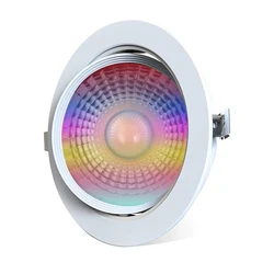 

Dimmable Recessed Gimbal joint rotating wifi downlight with remote control works 13W RGBW WiFi spotlight