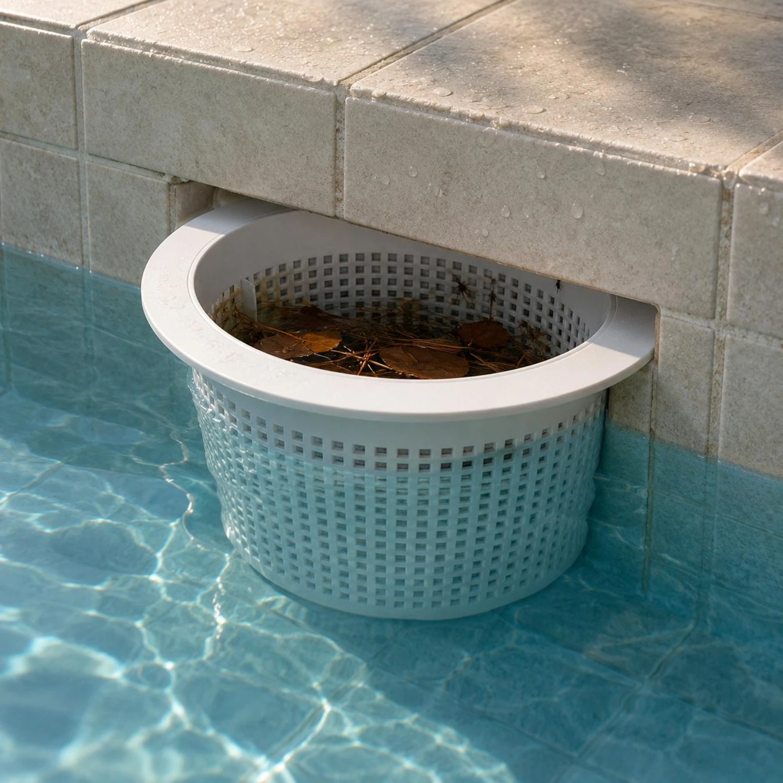 

Plastic Skimmer Basket White Pool Skimmer Basket Easy to Clean Chlorine-Resistant