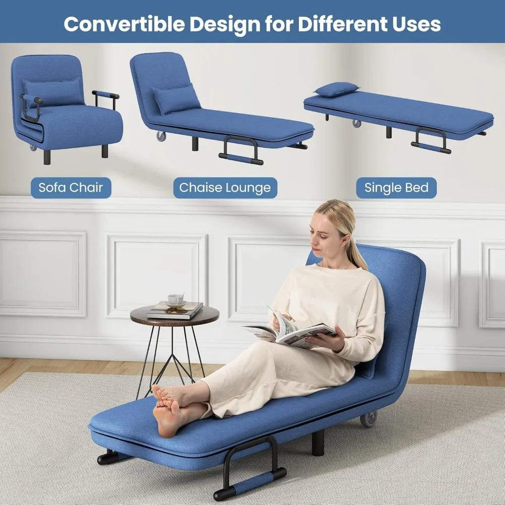 Multi-Functional Adjustable Sleeper Chair with Lumbar Support and Hidden Legs
