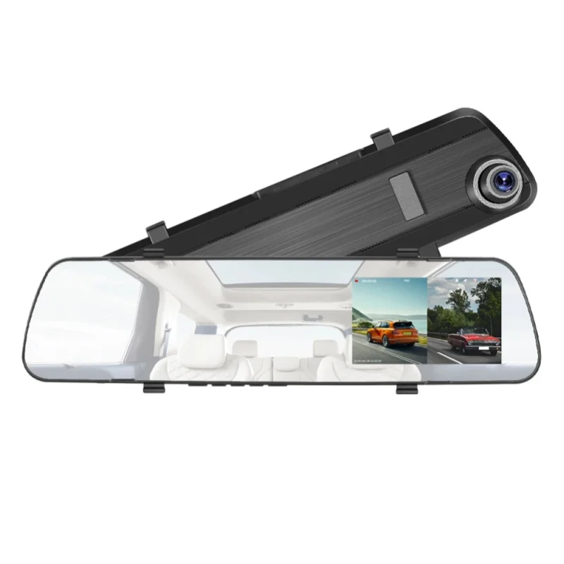 Podofo 4.0 " Kamera samochodowa z podwójnym obiektywem, lusterko wsteczne z ekranem LCD, rejestrator jazdy 1080P, detekcja ruchu, nagrywanie w pętli, kamera cofania, obsługa kart TF — 2