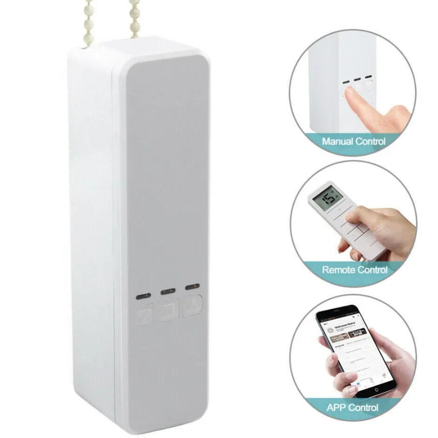 Tuya WIFI Intelligent Auto Pull Bead Curtain Motor Smart up down Motorized Chain Roller Blinds Compatible With Alexa