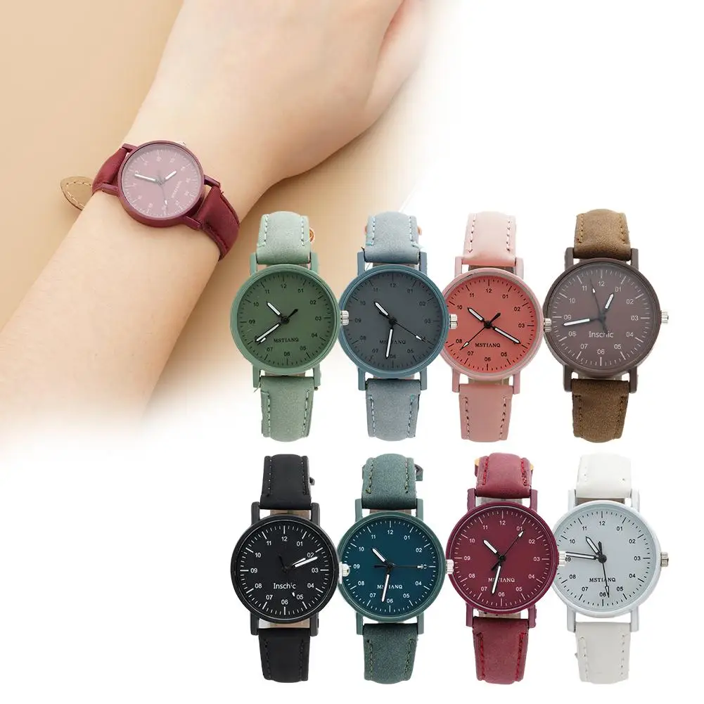 

Ladies Casual Bracelet Watch Women's Simple Vintage Watches For Women Dial Wristwatch Leather Strap Wrist Watch