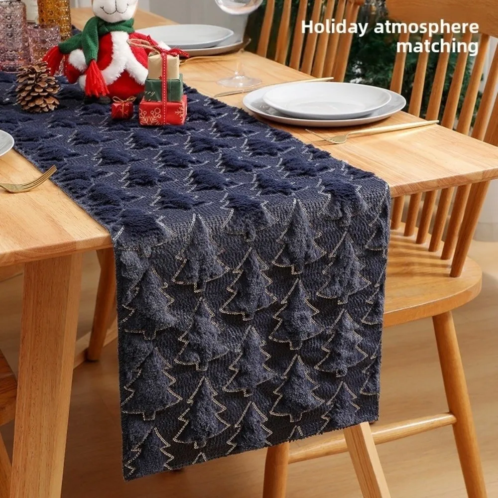 New Christmas Table Runner 33*183cm Polyester Party Table Setting 3D Design Sequin Texture Dining Table Decor Home Decor