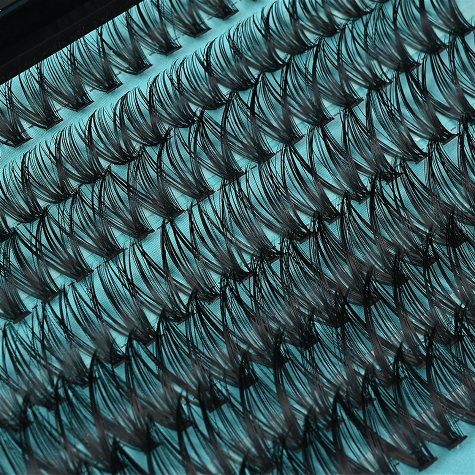 Ciglia finte individuali verdi 9-16mm Lunghezza mista Spessa CC Curl Cluster a fascia nera Ciglia per trucco professionale Salone fai da te