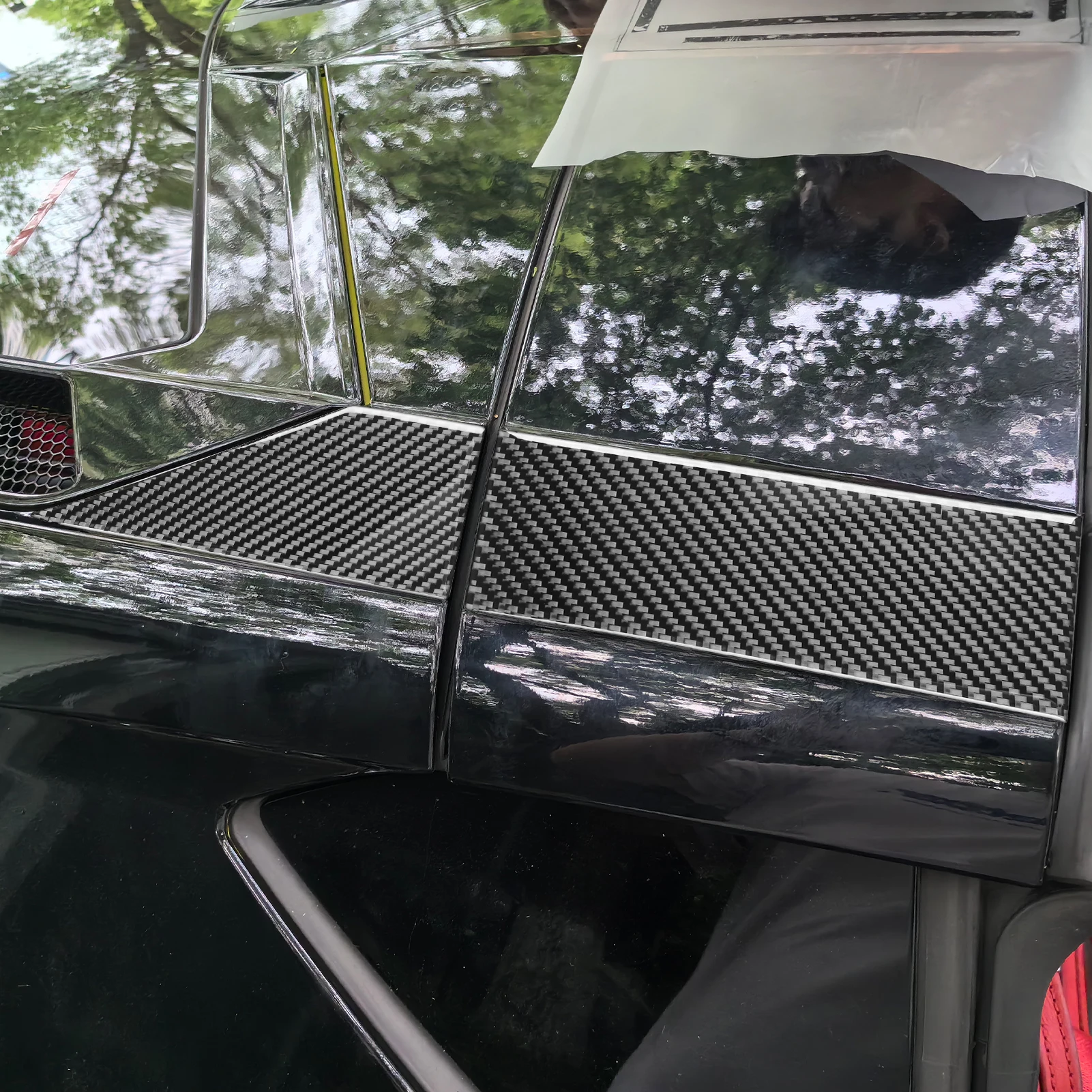 

For Chevrolet Corvette C8 Z51 Z06 2020-2023 Car Accessories Carbon Fiber External Roof Both Side Panel Cover Decoration Sticker