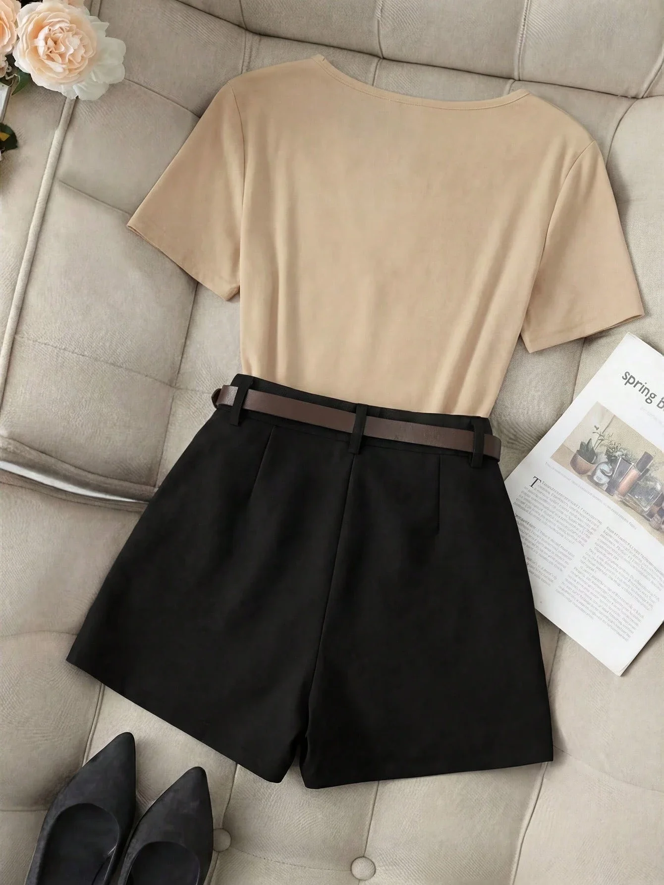 

Женское сине-белое полосатое мини-платье А-силуэта без рукавов с бантом