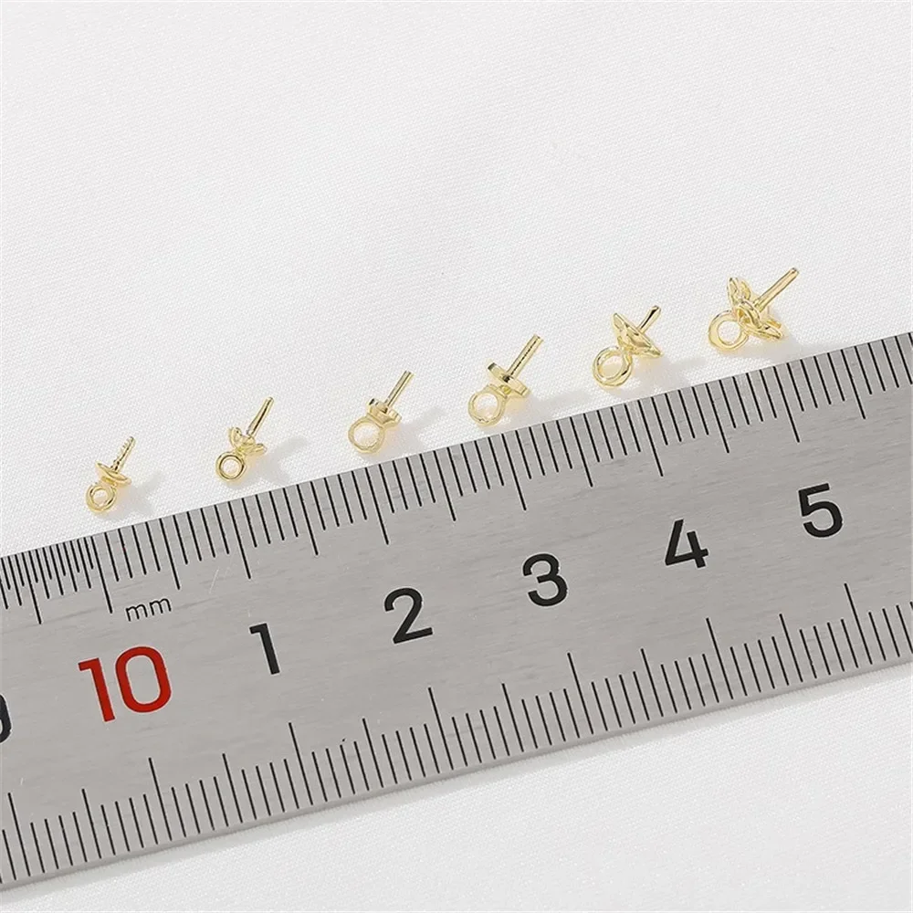 14K18K goud verpakt half gat parel hanger kraal houder bloem set hoed DIY handgemaakte ketting oorbellen sieraden accessoires