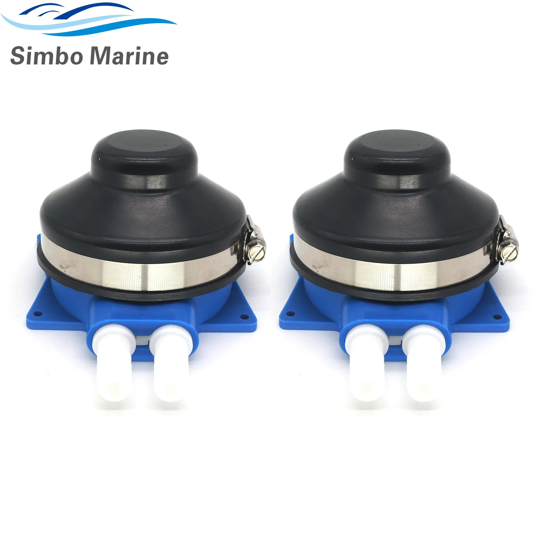Lot de 2 pompes à eau marines adaptées aux tuyaux flexibles de 1/2'' en caoutchouc et nylon pour toilettes, lavabos et galeries de bateaux, camping-cars et véhicules marins.