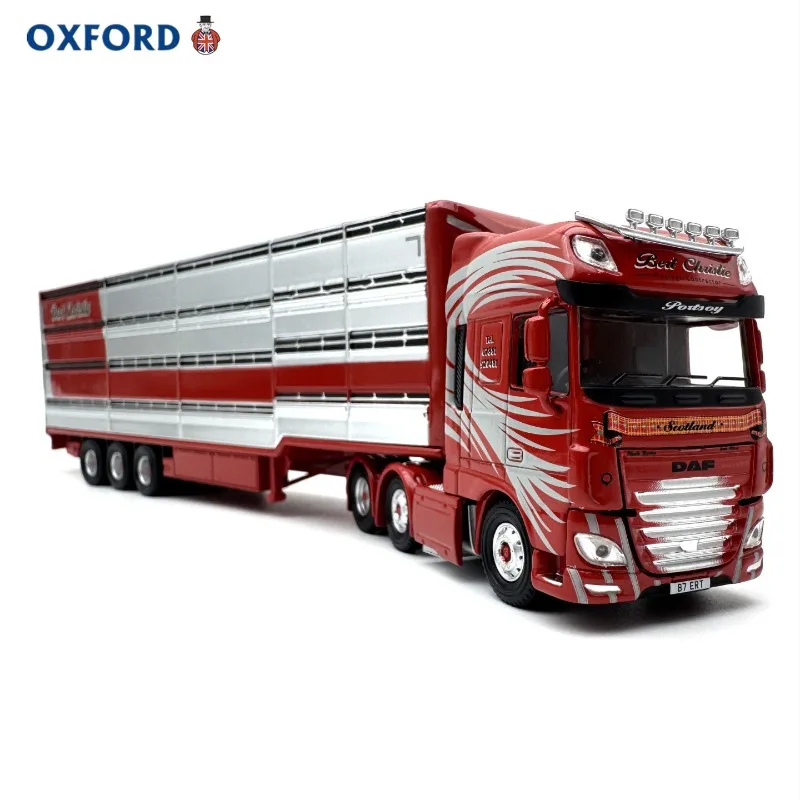 Diecast OXFORD 1:76 Scale DAF-XF Euro 6 Livestock Transport Truck Alloy Car Model view 3
