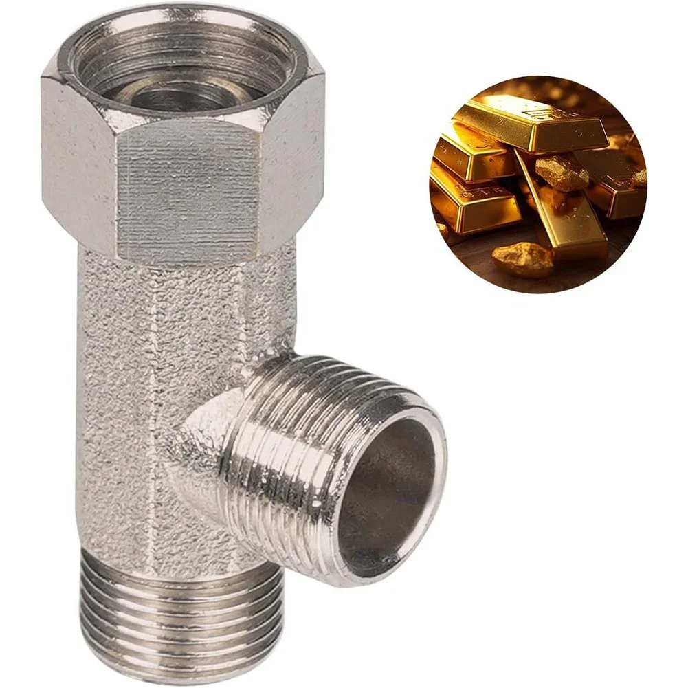 All Metal Bidet T-Adapter 7/8 3/8 1/2 Adapter Thread 3 Way Pipe Fitting T Valve T-shaped Adapter Is Designed