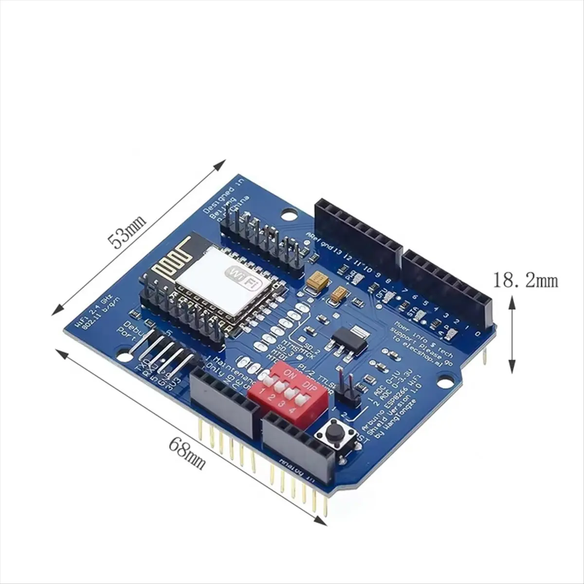 A86G NEW ESP8266 ESP-12E UART WIFI Wireless Shield Development Board for R3 Circuits Boards Modules ONE 6PCS