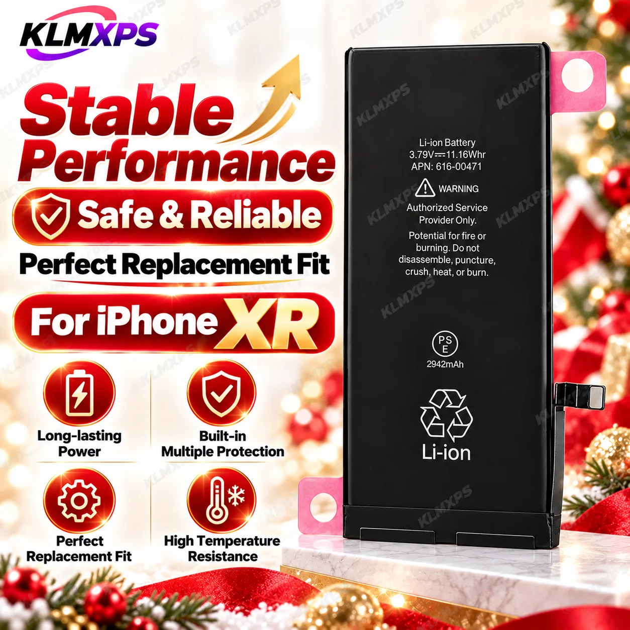 Replacement Battery for iPhone XR, 2942mAh Large Capacity Lithium Cell with Free Christmas Gift Factory Wholesale