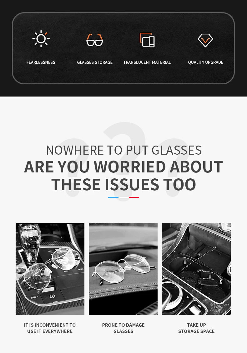 Auto Brillen Box Tragbare Auto Sonnenbrille Halter Im Auto Fahren Gläser Halter Brillen Fall Sonnenblende Auto Linsen Halter – Detail 2