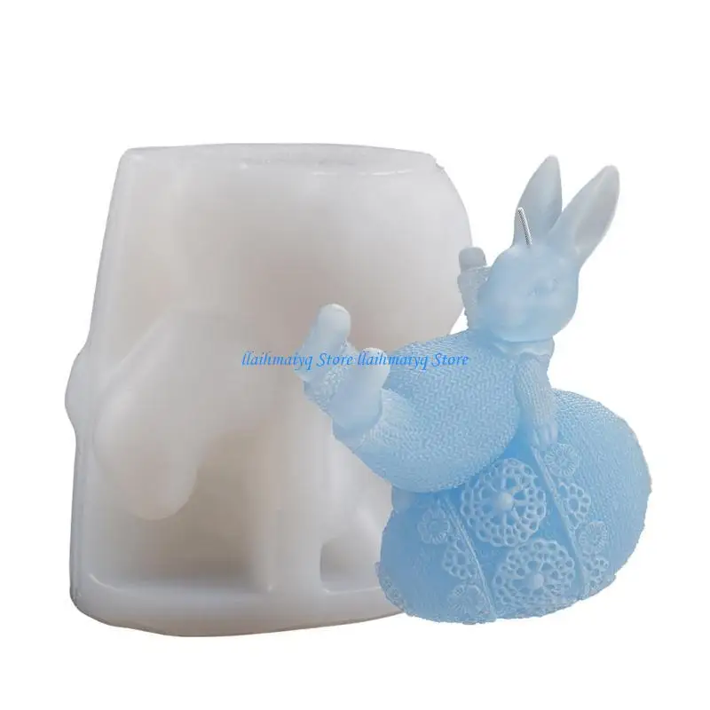 573B 3D Egg Rabbit Silicone Resin Mold DIY Making Mold 3D Ornaments Mold