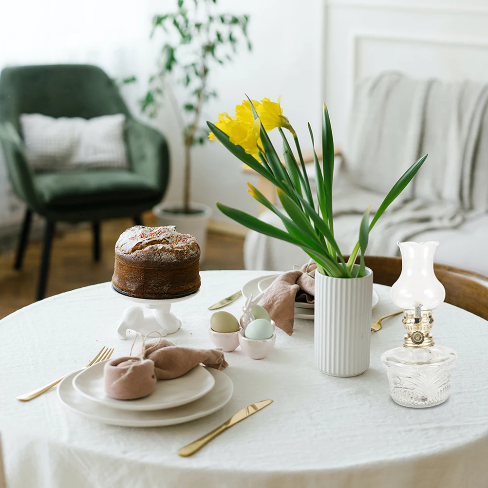 

2Pcs Transparent Glass Lamp Cover for Oil Lamp Reliable Stable Chimney Replacement Bright Clear Light Soft Eye-Friendly Home