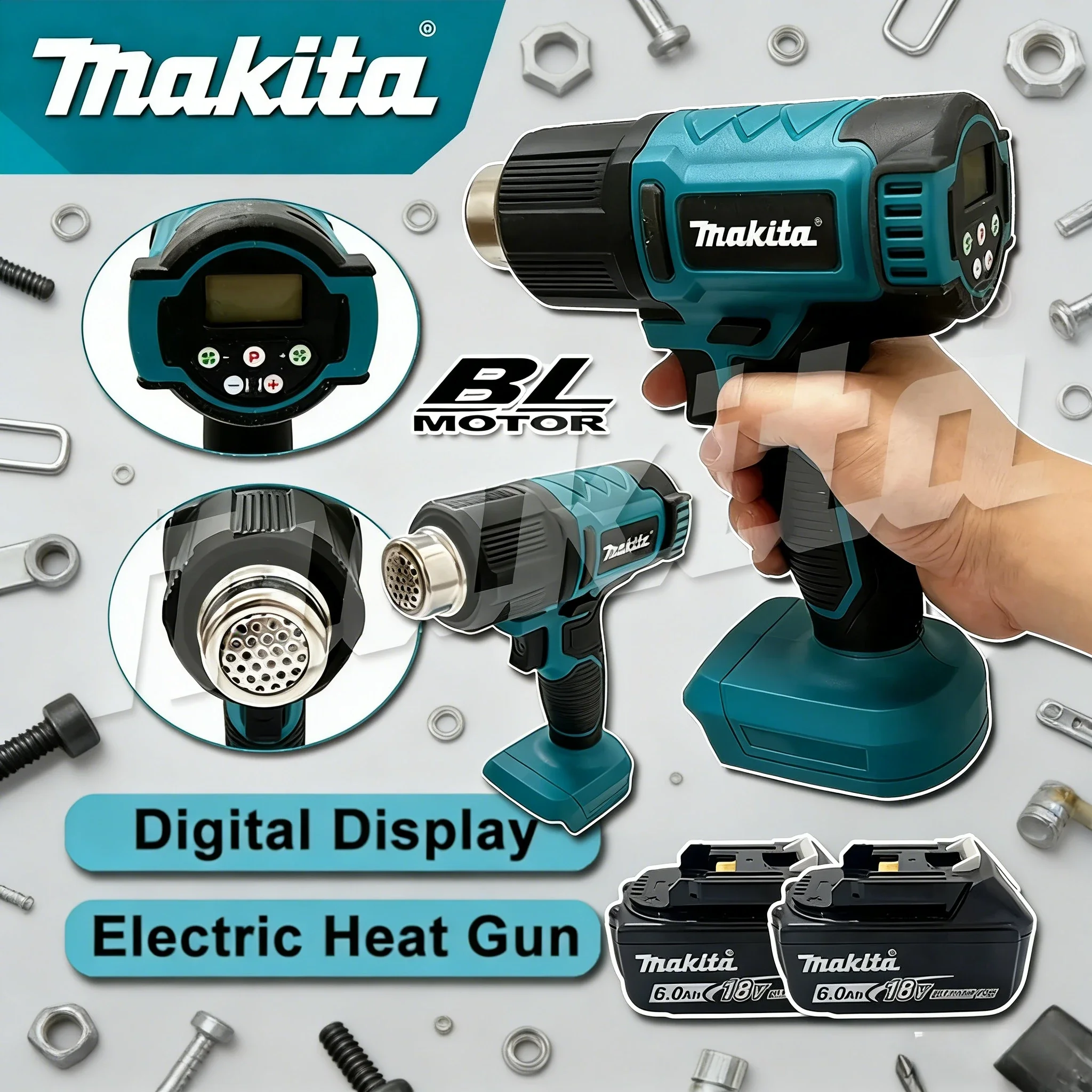 

Makita 18V 550°C Temperature Control Heat Gun Cordless Handheld Hot Air Gun And LED Display Soldering Thermal Blower Tool