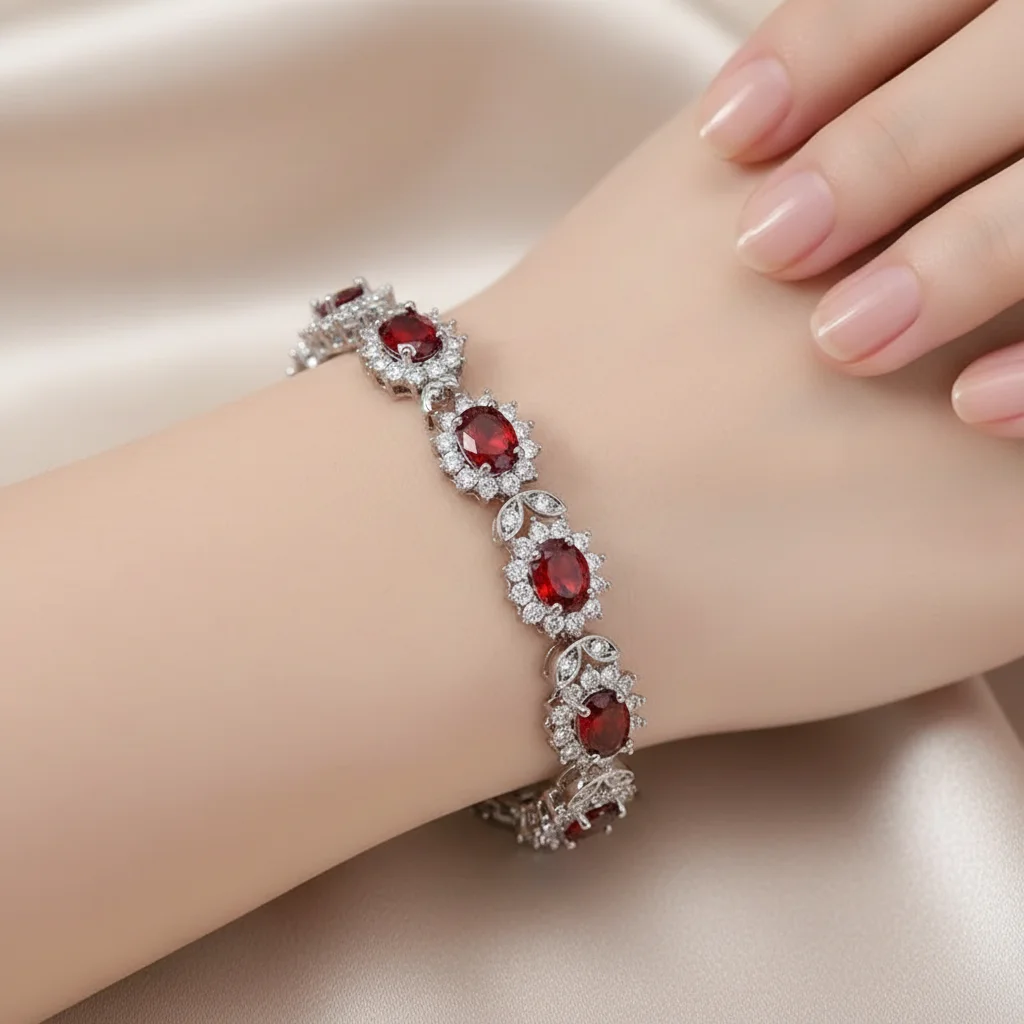Luxury Crystal Bridal Bracelet Wedding Engagement Jewelry Gift for Women Girlfriend Birthday Present