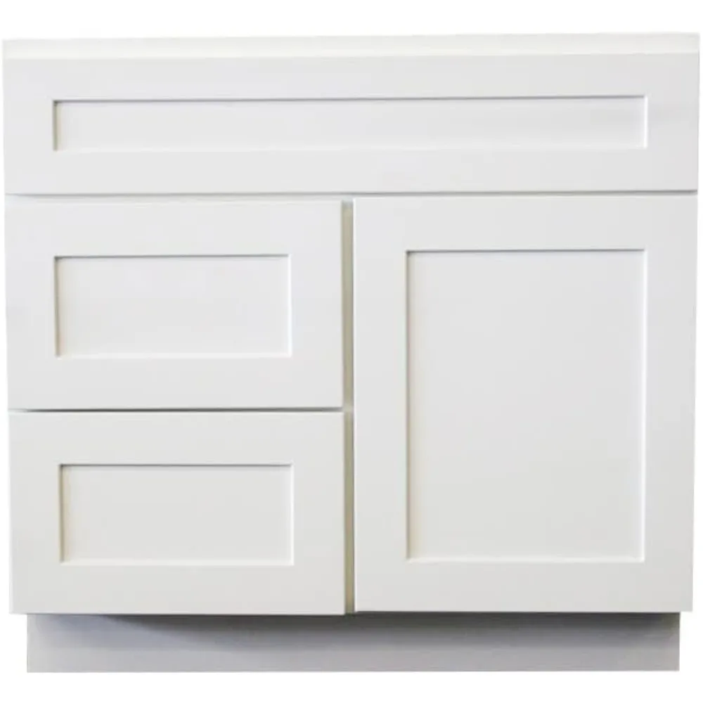 Ready to Assemble Shaker Vanity Cabinets Sink Base 3 Inch L Drawer (White, 30 Inch x 21 Inch x 34 1/2 Inch)