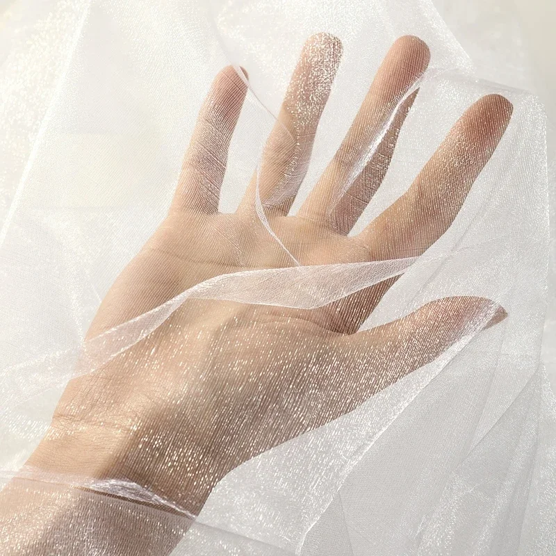 5/10m Organza Tüll Stoff Kristall Organza Rolle, schiere glänzende Stoff für Hochzeits feier Hintergrund Dekor Geschenk verpackung DIY Handwerk – Detail 1
