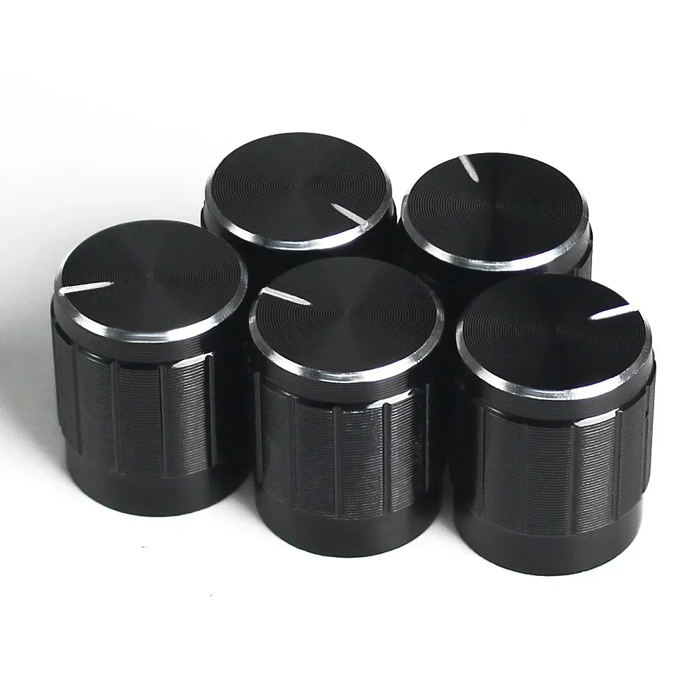 10 peças wh148 15*17mm tampa do botão do potenciômetro tampas de botão de liga de alumínio preto para interruptor rotativo botão de controle de volume