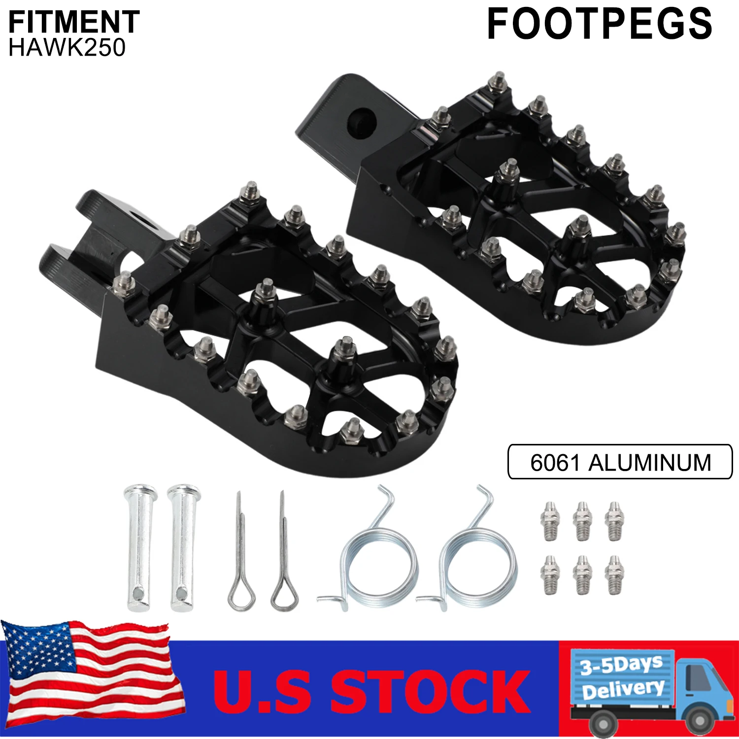 

Motorcycle CNC Footpegs Footpedals Aluminum Footrests Foot Pegs Pedal Rests For Hawk250 Dirt Bike Motorcycles Accessories