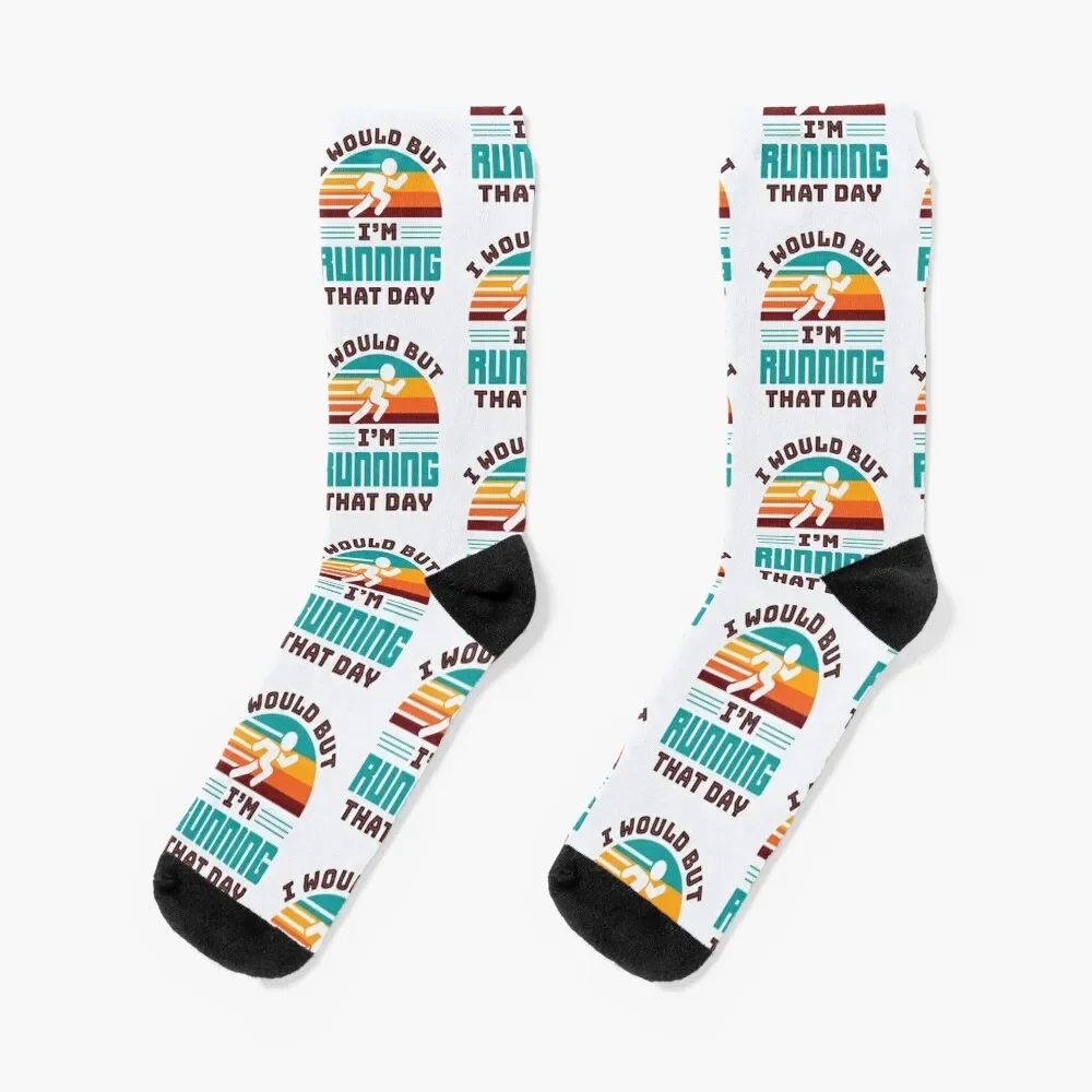 

I Would But I'm Running That Day Funny Runner Socks japanese fashion summer Crossfit Socks Women Men's