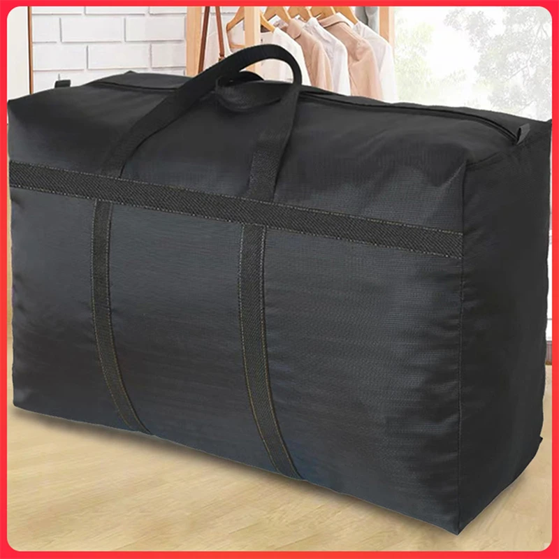 Borsa portaoggetti trapuntata 150/180L Organizer in tessuto Oxford Organizer per armadio di grande capacità borsa per bagagli con cerniera antipolvere per abbigliamento