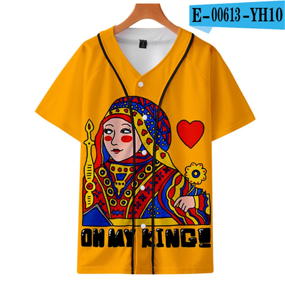Summer baseball jersey 3D Funny Poker print t shirt men women clothes Men's shirts harajuku t shirts tops y2k Sunscreen jacket