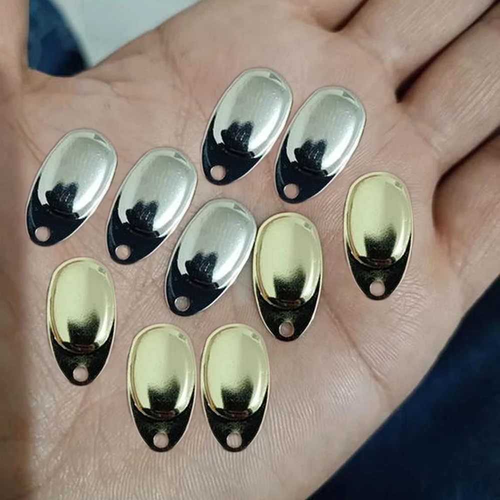 

10Pcs/Bag Metal Copper Rotating Spinner Fishing Lure DIY Spoon Hard Bait Minnow Vibration Rings Blades Smooth Plague 23mm 26mm
