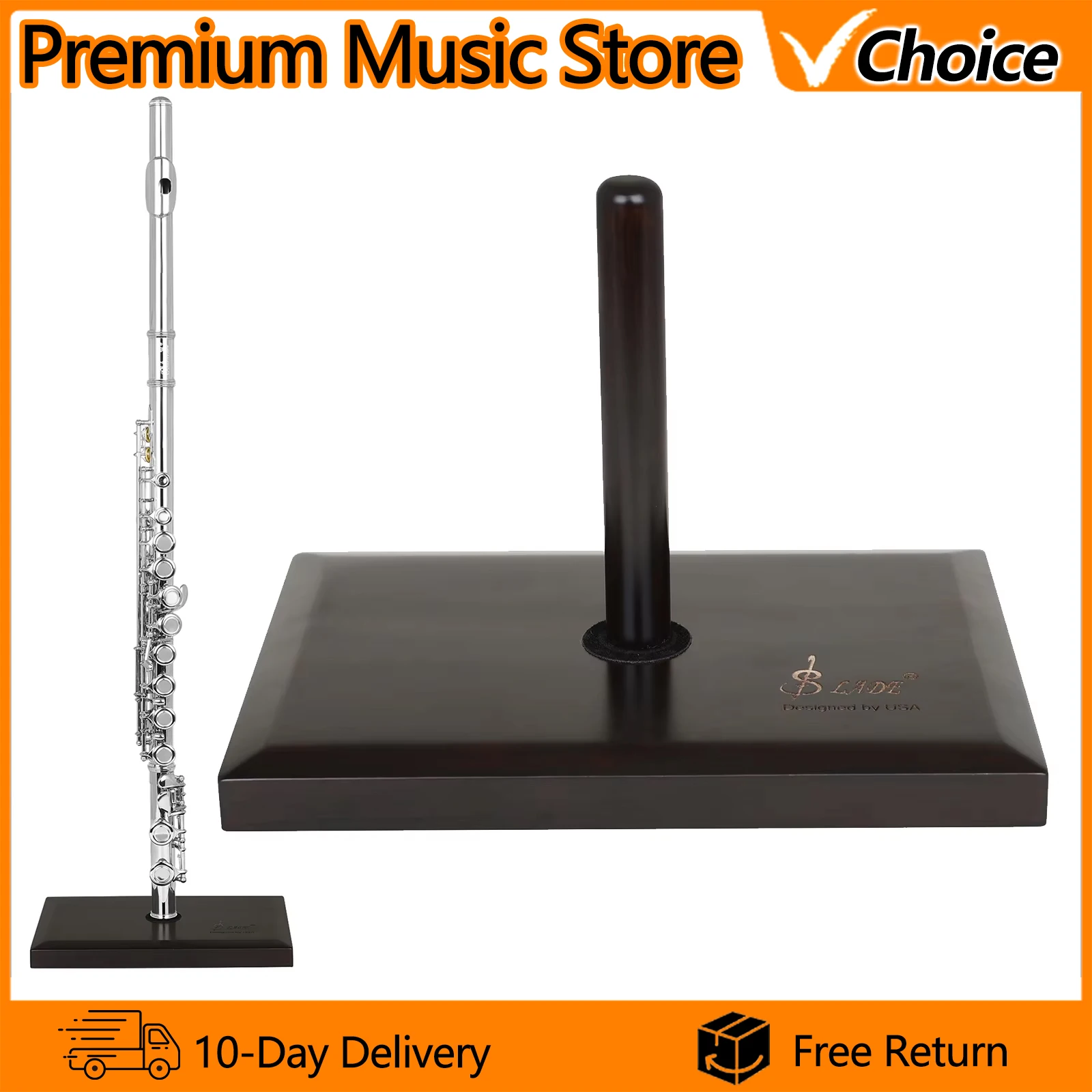 SLADE Flute Stand Portable Stable Flute Display Stand Nonslip Base Suitable for Secure Placement During Practice & Shows