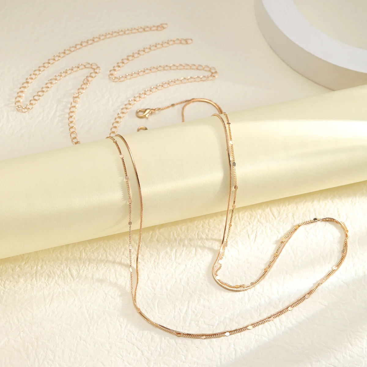 Double Layer Sequin Coin Waist Chain Belt Summer Boho  Beach Bikinis Simple Adjustable Body Jewelry Set for Women Gifts 2024 New