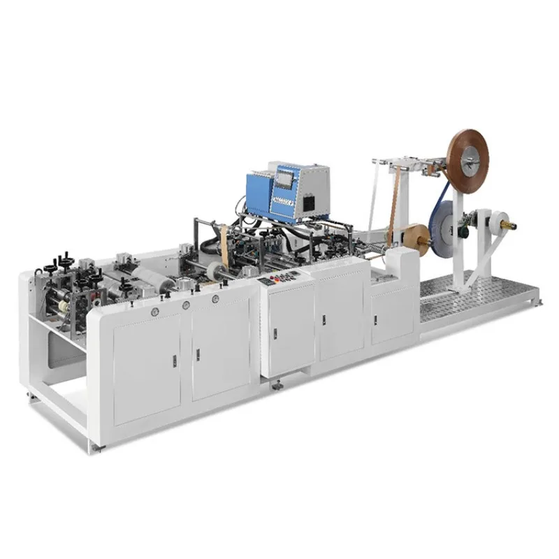 Fully Automic Paper Bag Making Machine with Handle Pasting Machine Unique V Bottom Brown Kraft Paper Bag Making Machinery