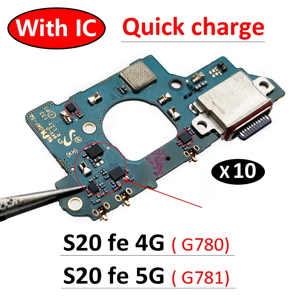 

10Pcs, For Samsung S20 Fe 4G 5G G780 G780F G781 Dock Connector USB Charger Charging Port Flex Cable Microphone Board