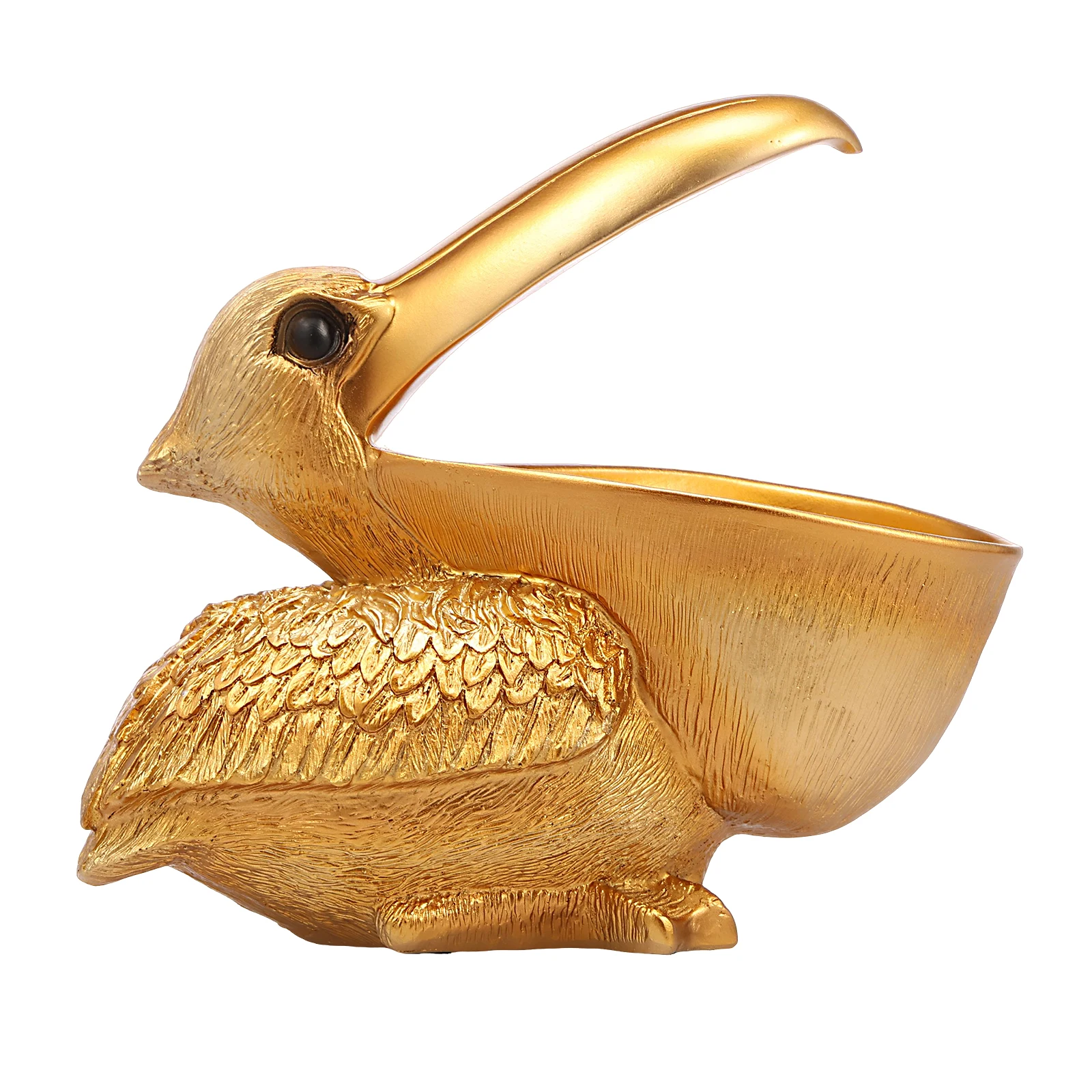 

Golden Pelicans Decorative Bowl Solid Attractive Desk Candy Dish and Entry Table Decor Practical Entrance Candy Keys Bowl