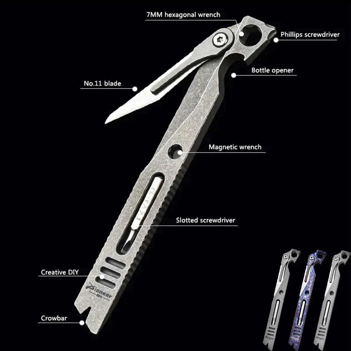 titanium alloy multi function hexagon wrench abridor de garrafas faca dobravel cirurgica outdoor survival edc tool chave de fenda edc 01