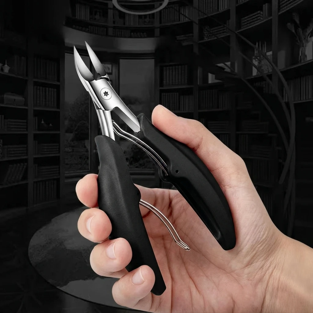 Professional Stainless Steel Nail Clippers with Sharp Curved Blade for Trimming Thick Nails & Ingrown Toenails
