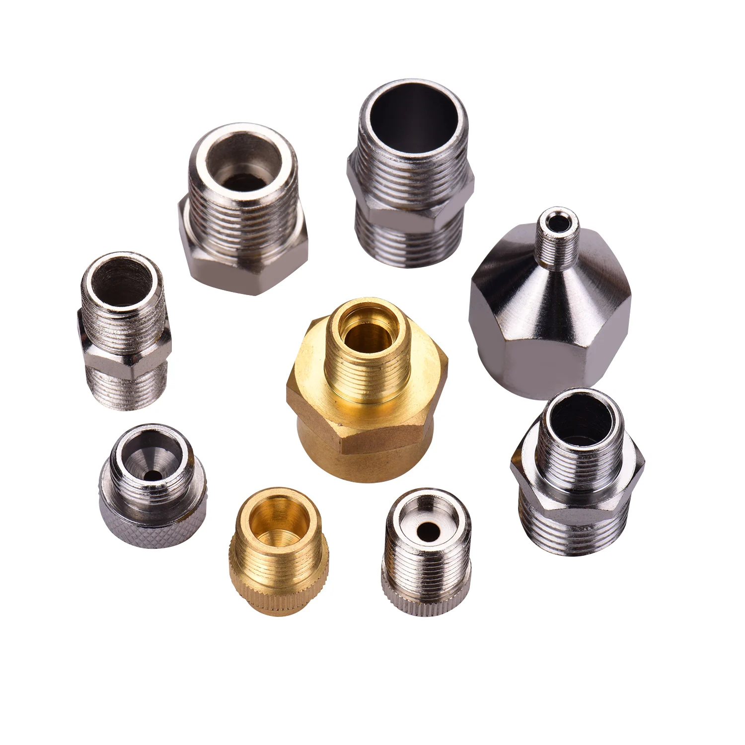 9pcs Airbrush Adapter Kit Multi-Size Fitting Connector Set for airbrush air hose Compatible with Badger Paasche Airbrush