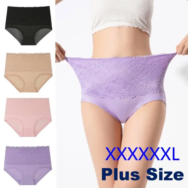 Sexy Lace Panties Women Underwear Female 6XL Plus Size Lingerie High Waist Seamless Briefs Super Elastic Butt Lift Up Underpants